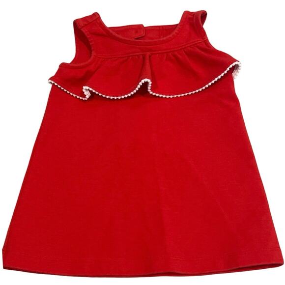 Janie and Jack Baby Girl Candy Red Ruffle Dress - Size 6-12 months - Picture 1 of 4